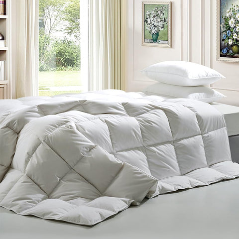 Bamboo Blend Quilt 200GSM - Double - All Seasons Comforter, 50% Bamboo 50% Polyester Fill, Baffle Box, Storage Bag