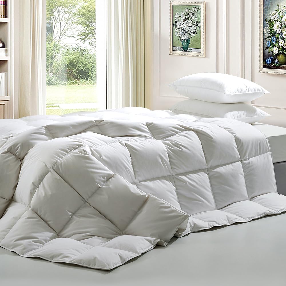 Bamboo Blend Quilt 200GSM - Double - All Seasons Comforter, 50% Bamboo 50% Polyester Fill, Baffle Box, Storage Bag