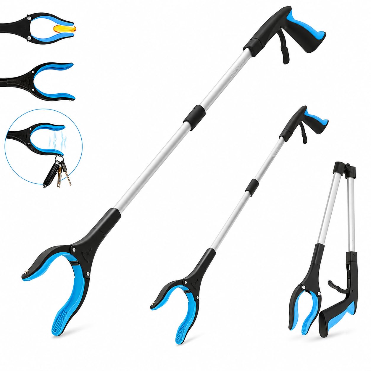 Foldable Grabber Reacher Tool 32" - 2 Pack