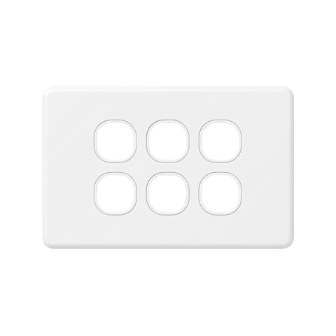 DETA X6 Six Gang Grid Plate White Polycarbonate Customisable
