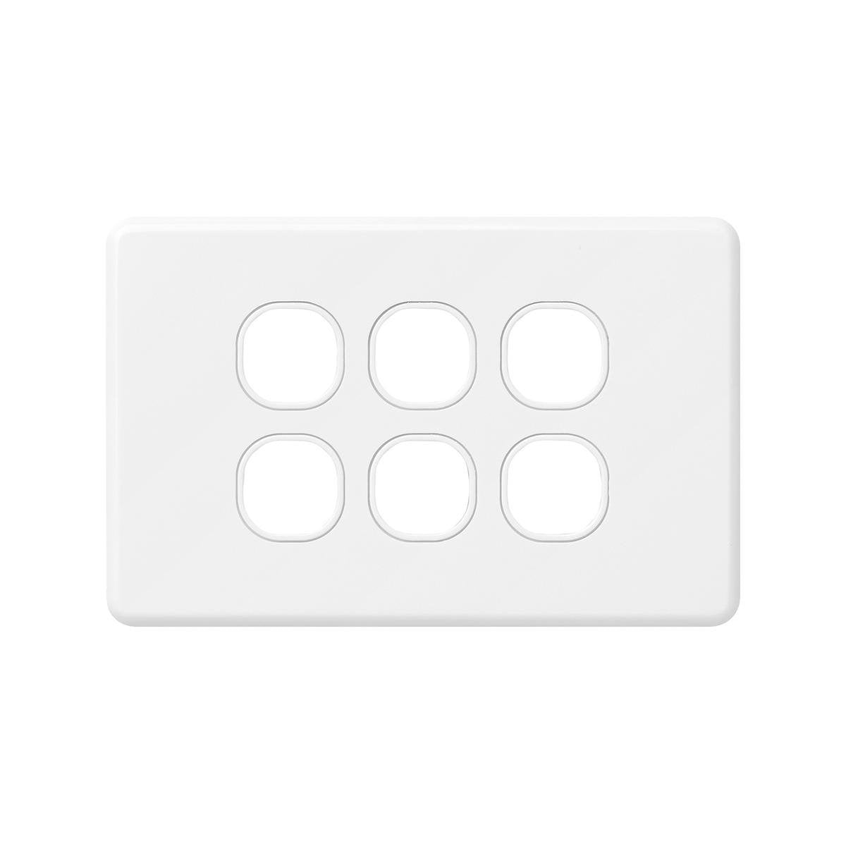 DETA X6 Six Gang Grid Plate White Polycarbonate Customisable