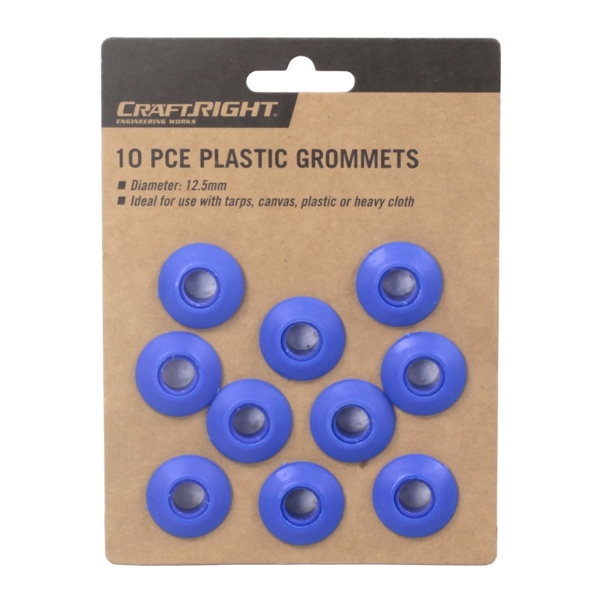 Craftright Plastic Eyelet Grommets, 10.5mm Blue 10 Pack