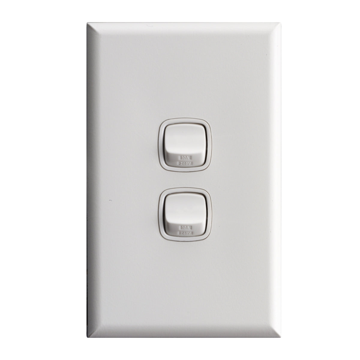HPM EXCEL 2 Gang Wall Switch - Matt White 10A 240V Indoor CDXL770/2WEWE