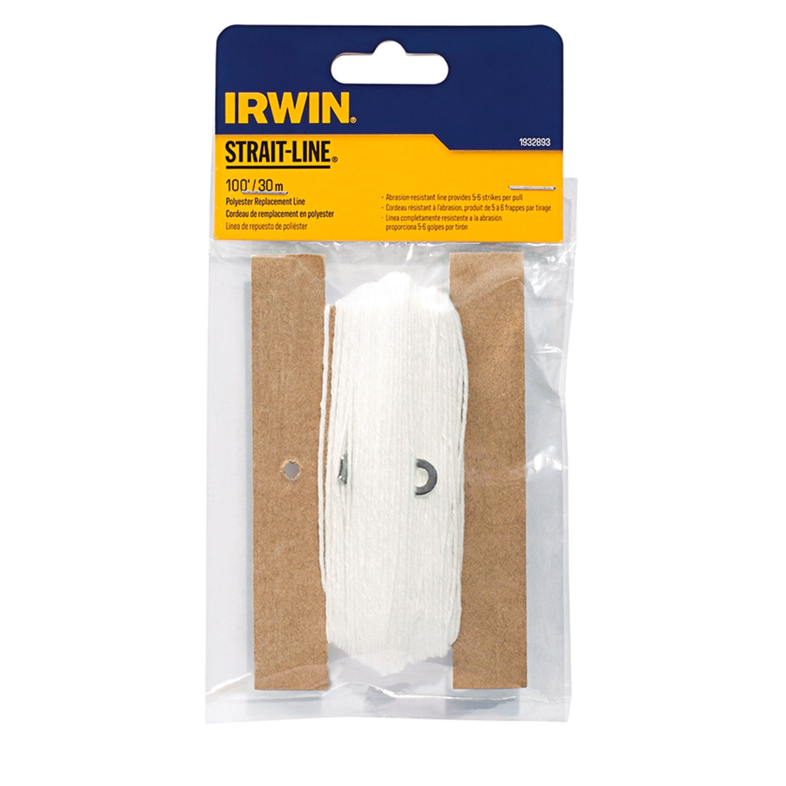Irwin 30m Polyester Replacement Chalk Reel Line - White