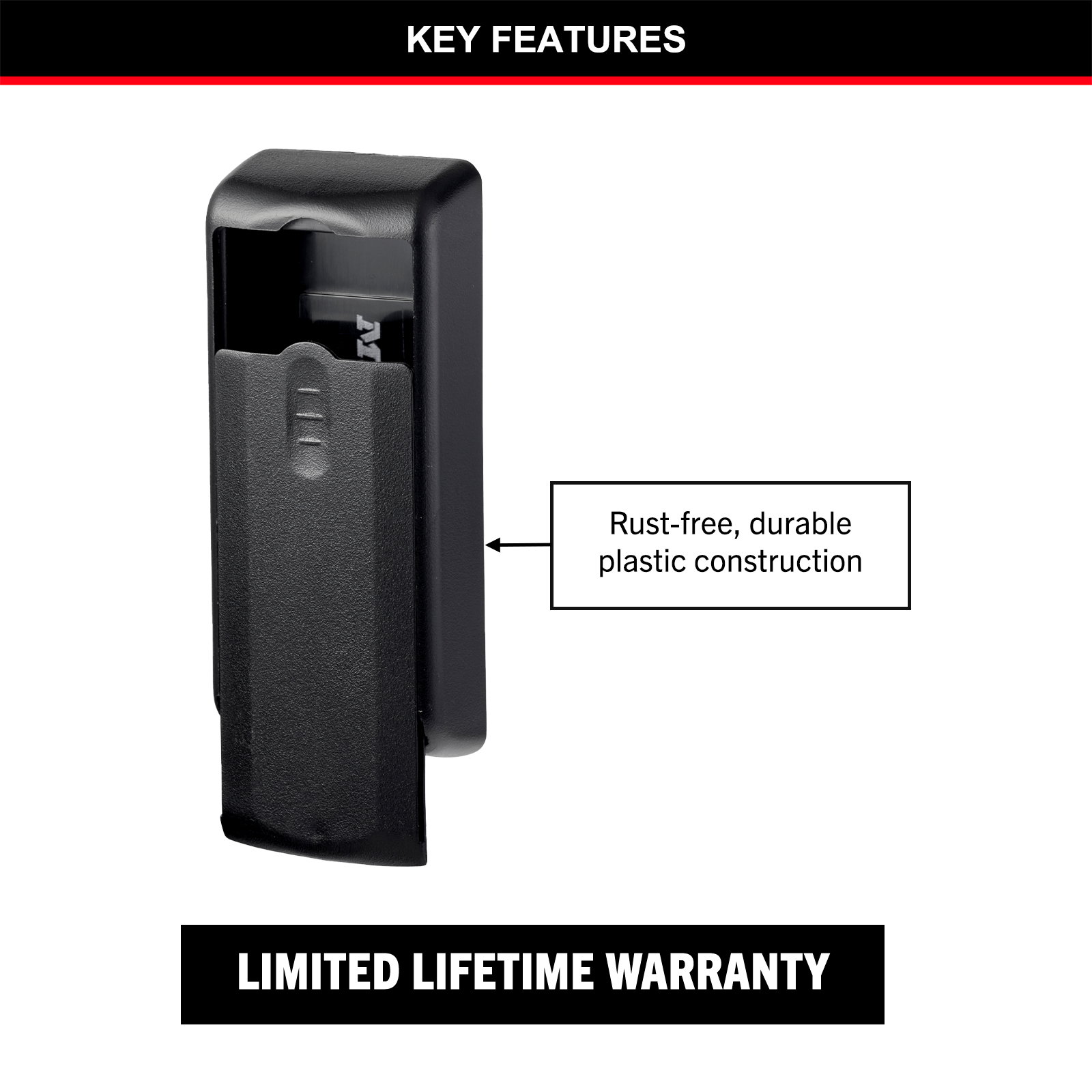 Master Lock 207DAU Magnetic Key Case, Hidden Spare Key Holder for Steel Surfaces