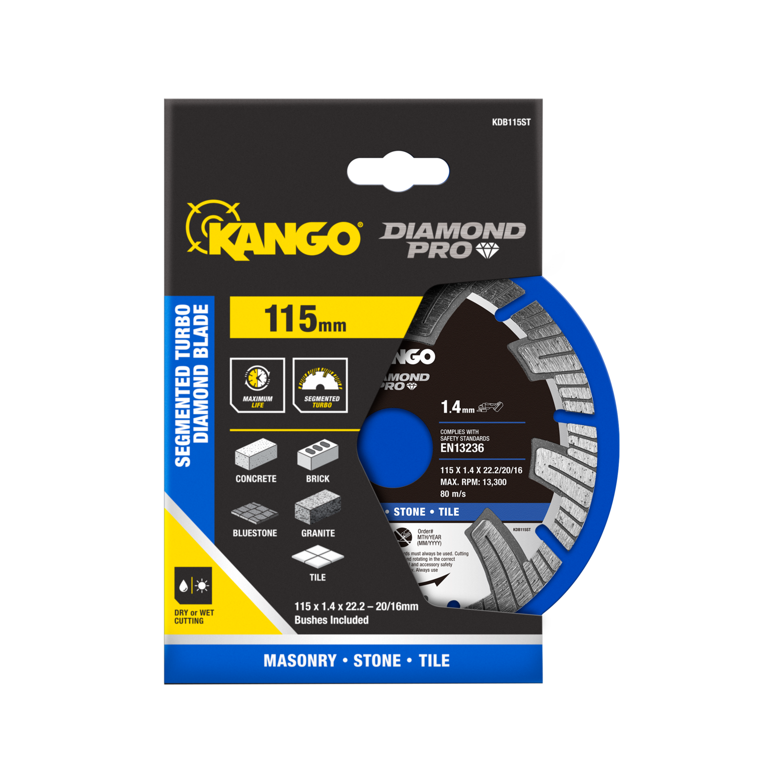Kango 115mm Segmented Turbo Diamond Saw Blade KDB115ST