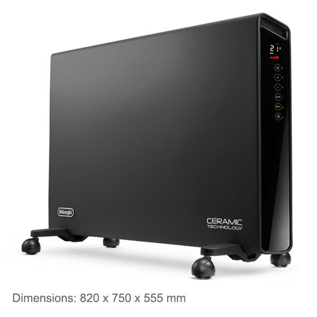 DeLonghi 2200W Convector Heater - Dark Grey Slim Design, Digital Thermostat, 24h Timer - HX65L22