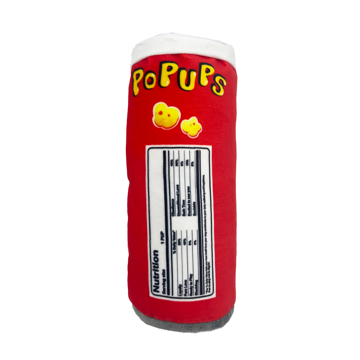 Baxter Bone Pop Ups Chips Can Plush Pet Toy - 80mm x 200mm - Red - Squeakers & Crinkle - SuperSaverAU - view 3