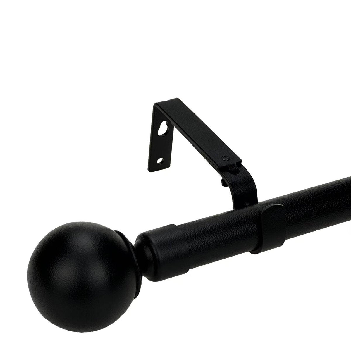 Pillar Products 16/25mm Black Powdercoated Steel Adjustable Universal Curtain Brackets, 1 Pair