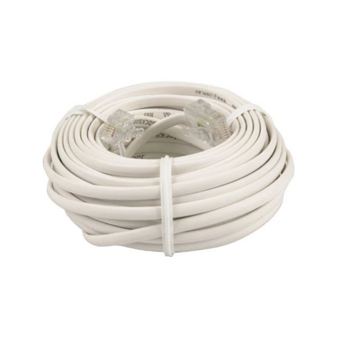 Jackson 10m RJ12 Telephone Lead - White, Phone Fax & Modem Extension