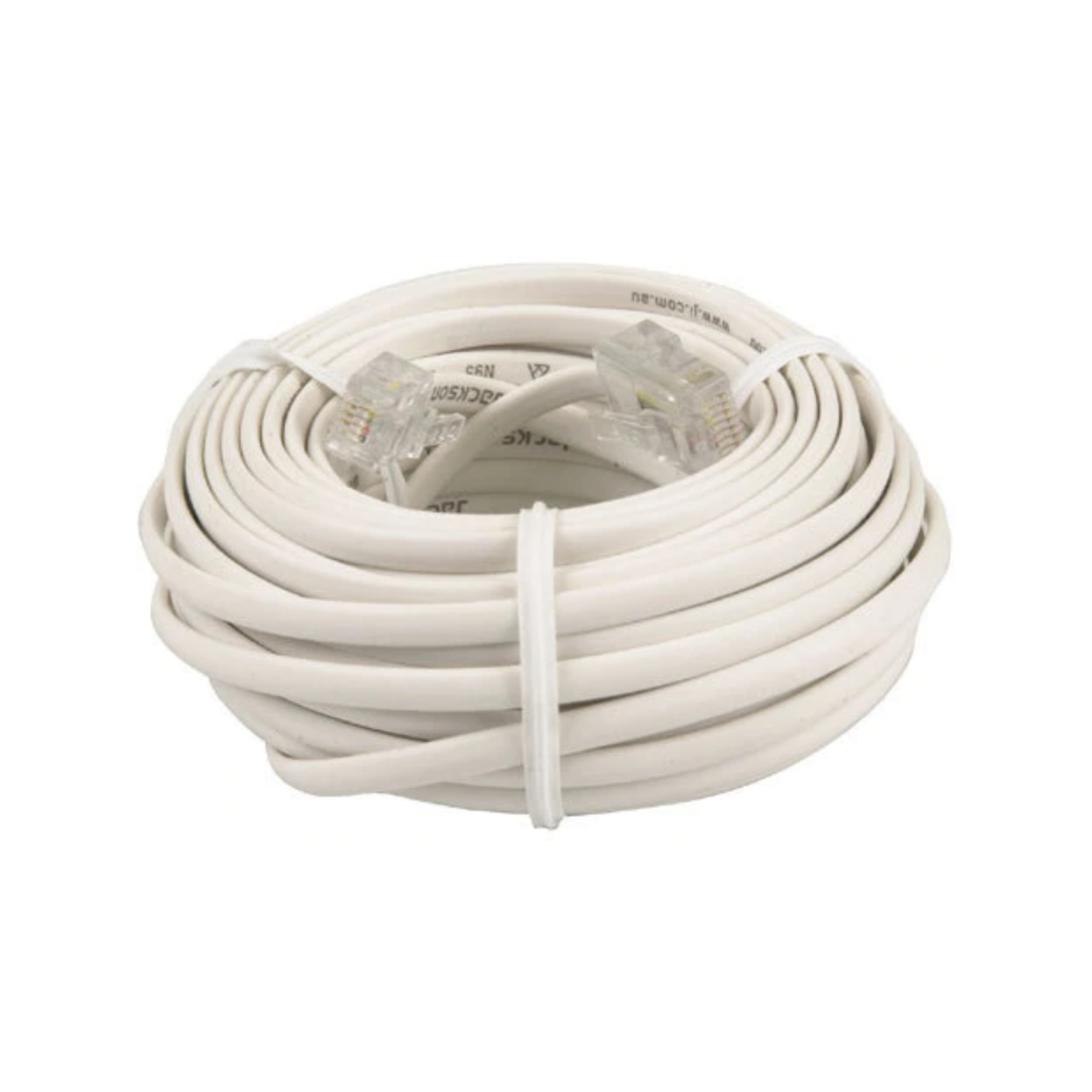 Jackson 10m RJ12 Telephone Lead - White, Phone Fax & Modem Extension