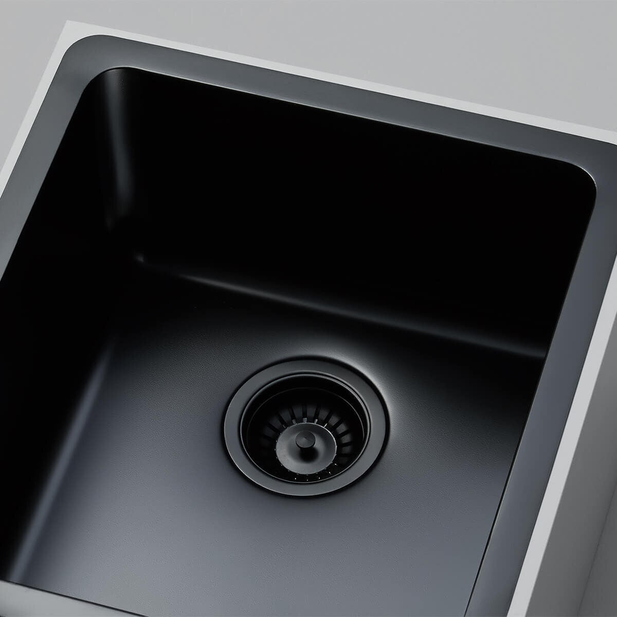 Titan kitchen sink - main bowl plus smaller bowl, black stainless steel, 18/10 grade - TSBS5228