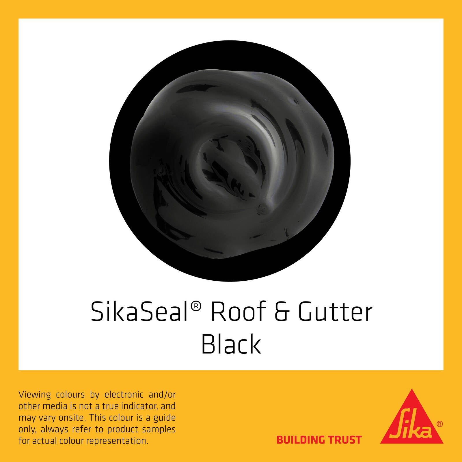 Sika SikaSeal Roof & Gutter Silicone Sealant 300ml, Black UV Resistant