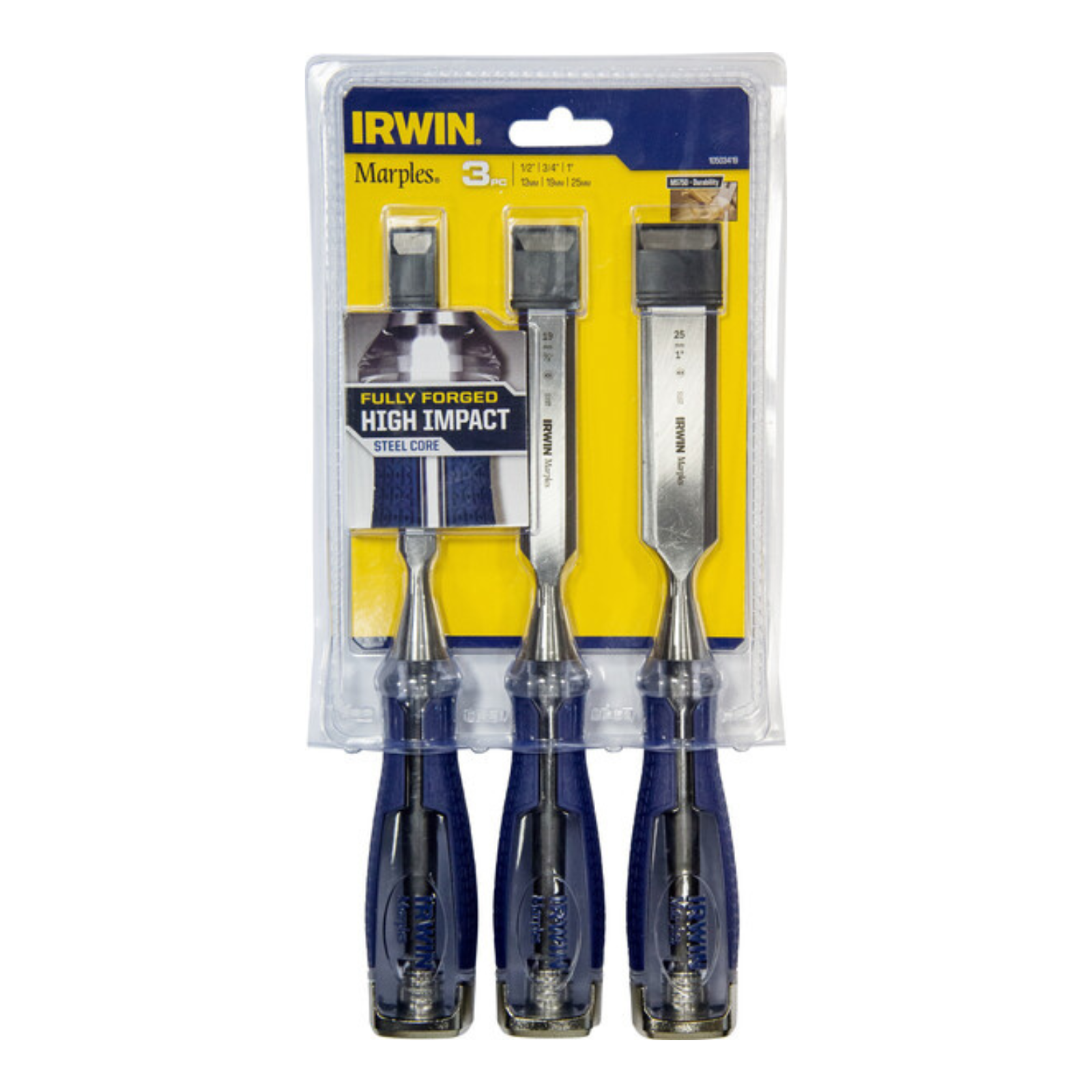 Irwin Marples High Impact Chisel Set - 3 Piece with Strike Cap