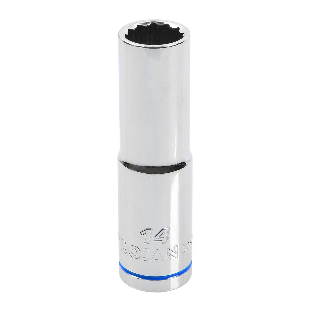 Trojan 14mm Deep Socket 1/2" Drive, Chrome Vanadium 12 Point Metric
