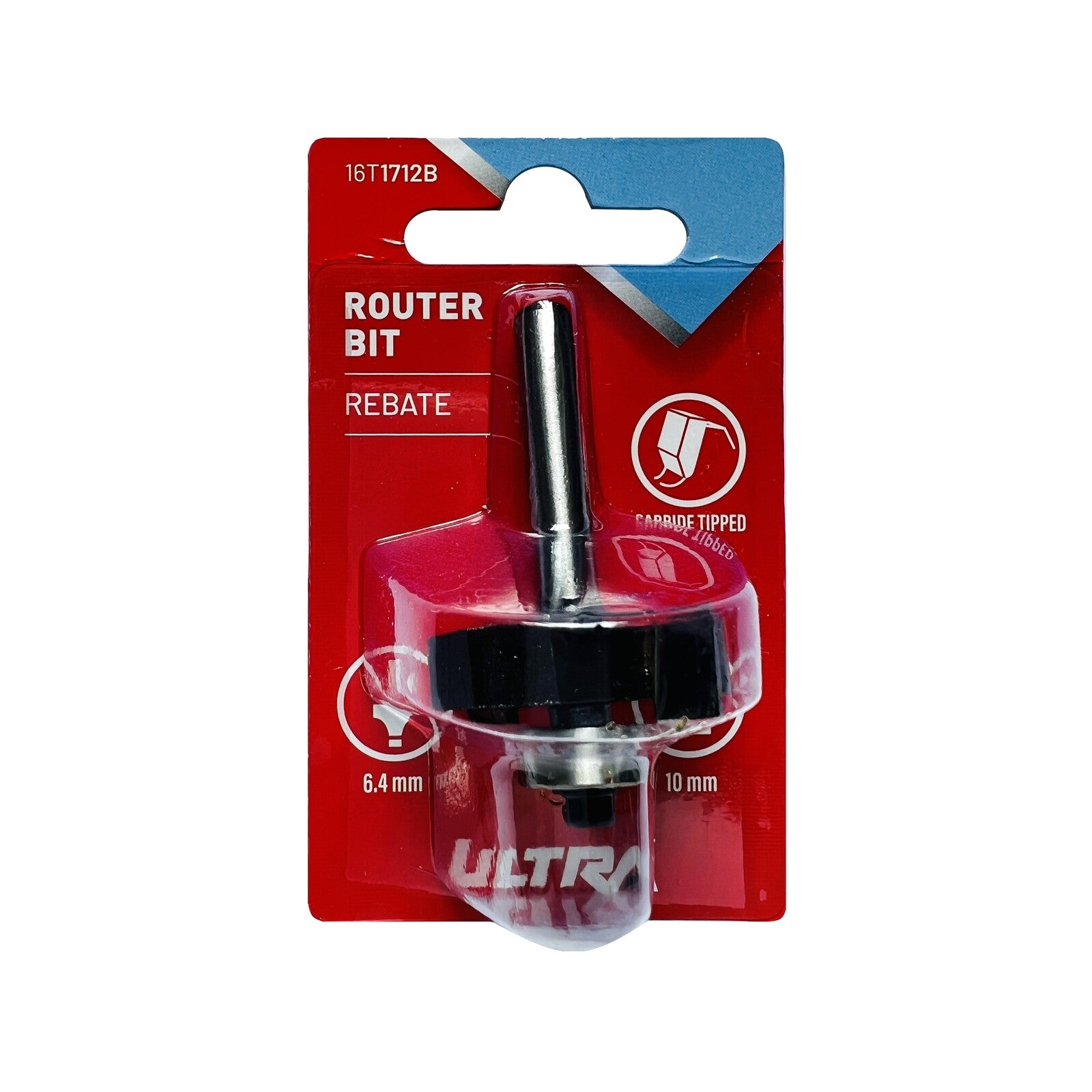 Ultra 6.4 x 10mm Rebate Router Bit - Tungsten Carbide Tipped, 1/4" Shaft