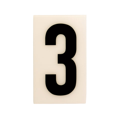 Sandleford 60mm White Self Adhesive House Number 3 - Weather Resistant Gloss