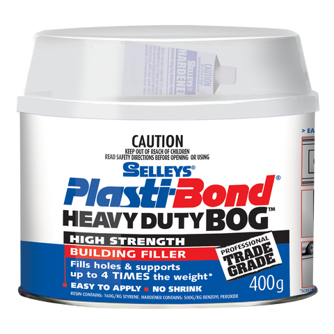Selleys Plasti-Bond Heavy Duty Bog 400g, Sandable Paintable Filler UV Resistant