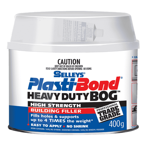 Selleys Plasti-Bond Heavy Duty Bog 400g, Sandable Paintable Filler UV Resistant