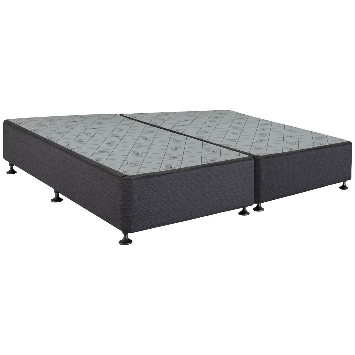 Sealy Posturepedic Split Super King Bed Base - Black - Pine Timber and Steel Frame - PPB-BLK-SSK