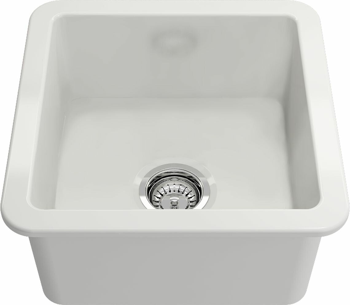 Turner Hastings Cuisine 46 Sink Pack - Brushed Brass Naples Pull Out Mixer Tap - Gloss White Sink - PKG045