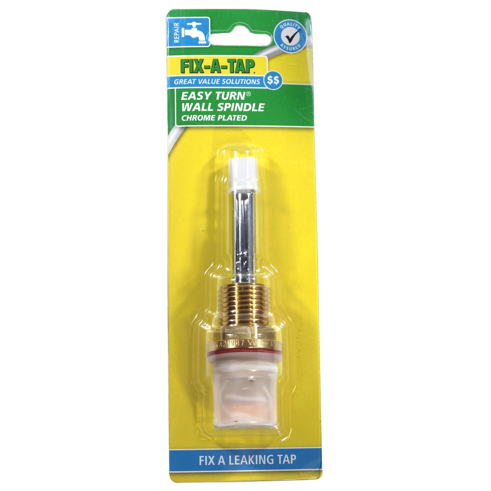 FIX-A-TAP 85mm Chrome Easy Turn Wall Spindle, Lead-Free DR Brass