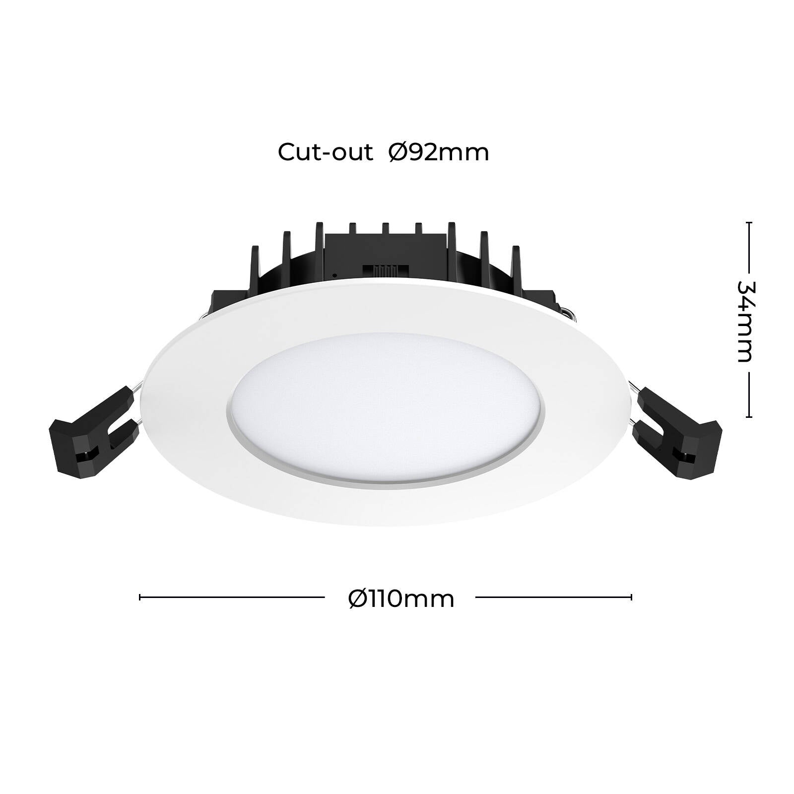 Arlec 9W 92mm IP65 Tricolour Dimmable LED Downlight 240V White Indoor Outdoor ALD271