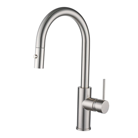 Mondella Resonance 35mm Brushed Nickel Side Lever Pull Down Sink Mixer, Stainless Steel, 6L/min WELS 5 Star