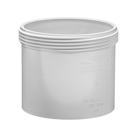 Holman 100mm PVC DWV Threaded Access Coupling, Grey Underground Rated