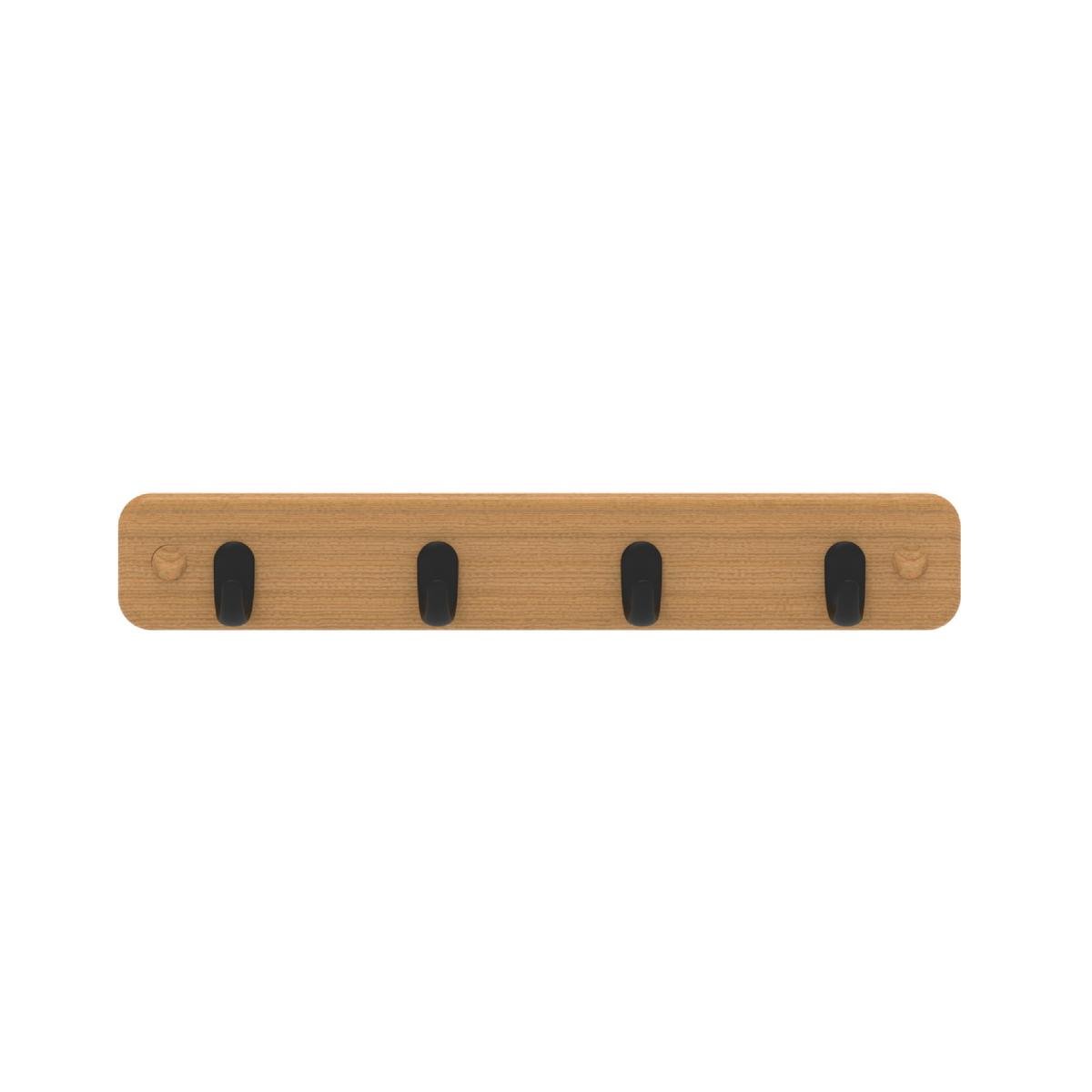 Mode Key Rack - 4 Black Hooks - Bamboo Board - Durable - Easy Install - SuperSaverAU - view 1