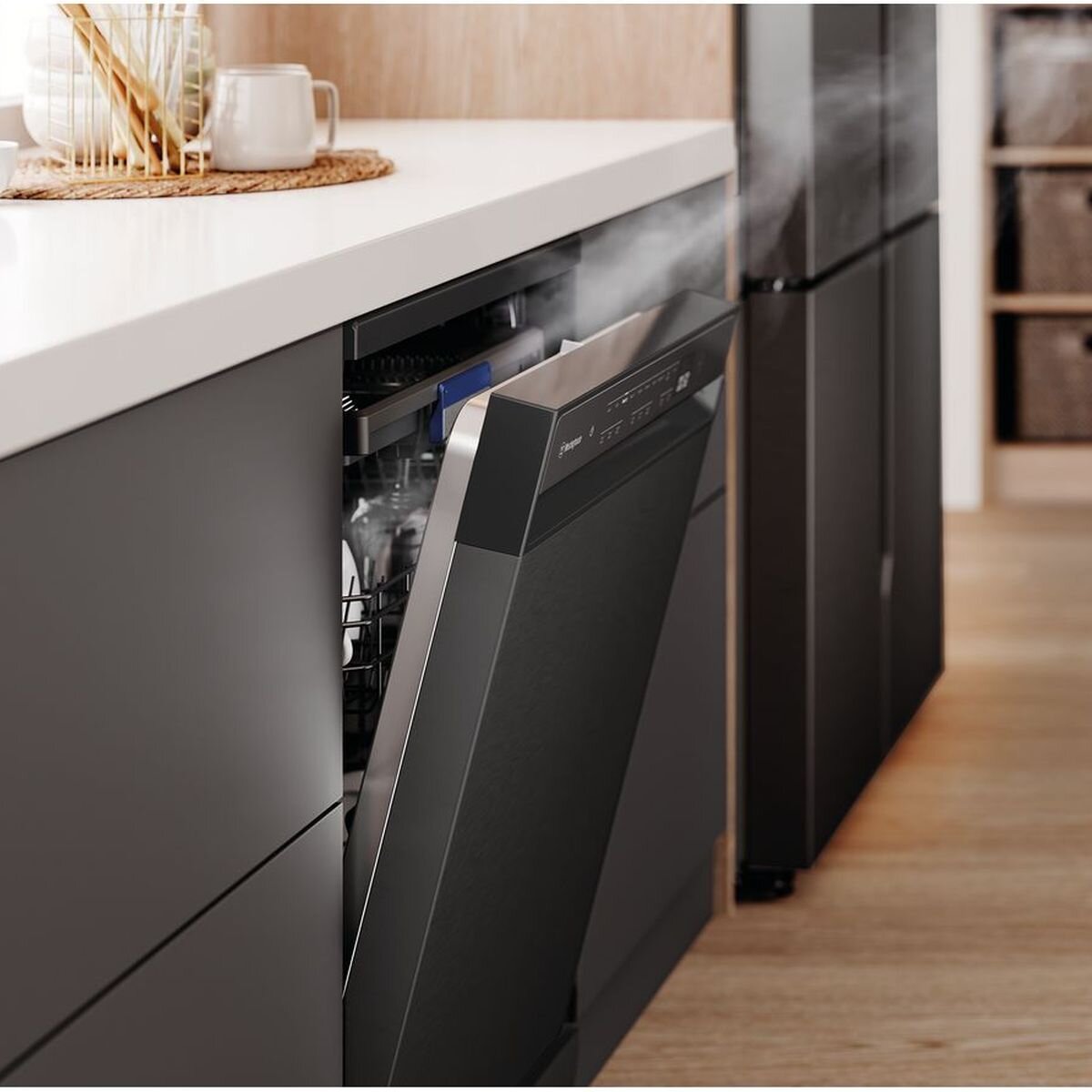 Westinghouse 60cm Freestanding Dishwasher - 15 Place Settings, Dark Stainless Steel, Zone Wash - WSF6608KXC