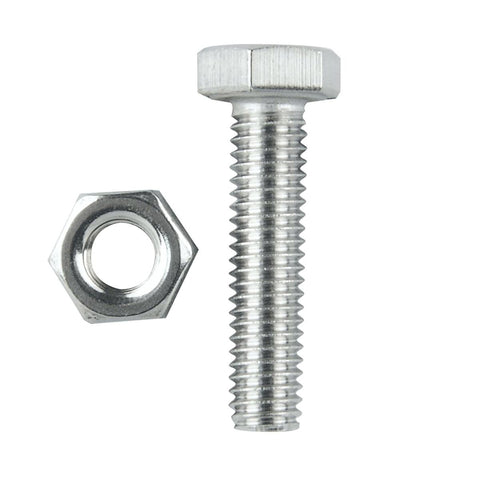 Pinnacle Hex Bolt and Nut - M6 x 25mm - Stainless Steel - 10 Pack - SuperSaverAU - view 1