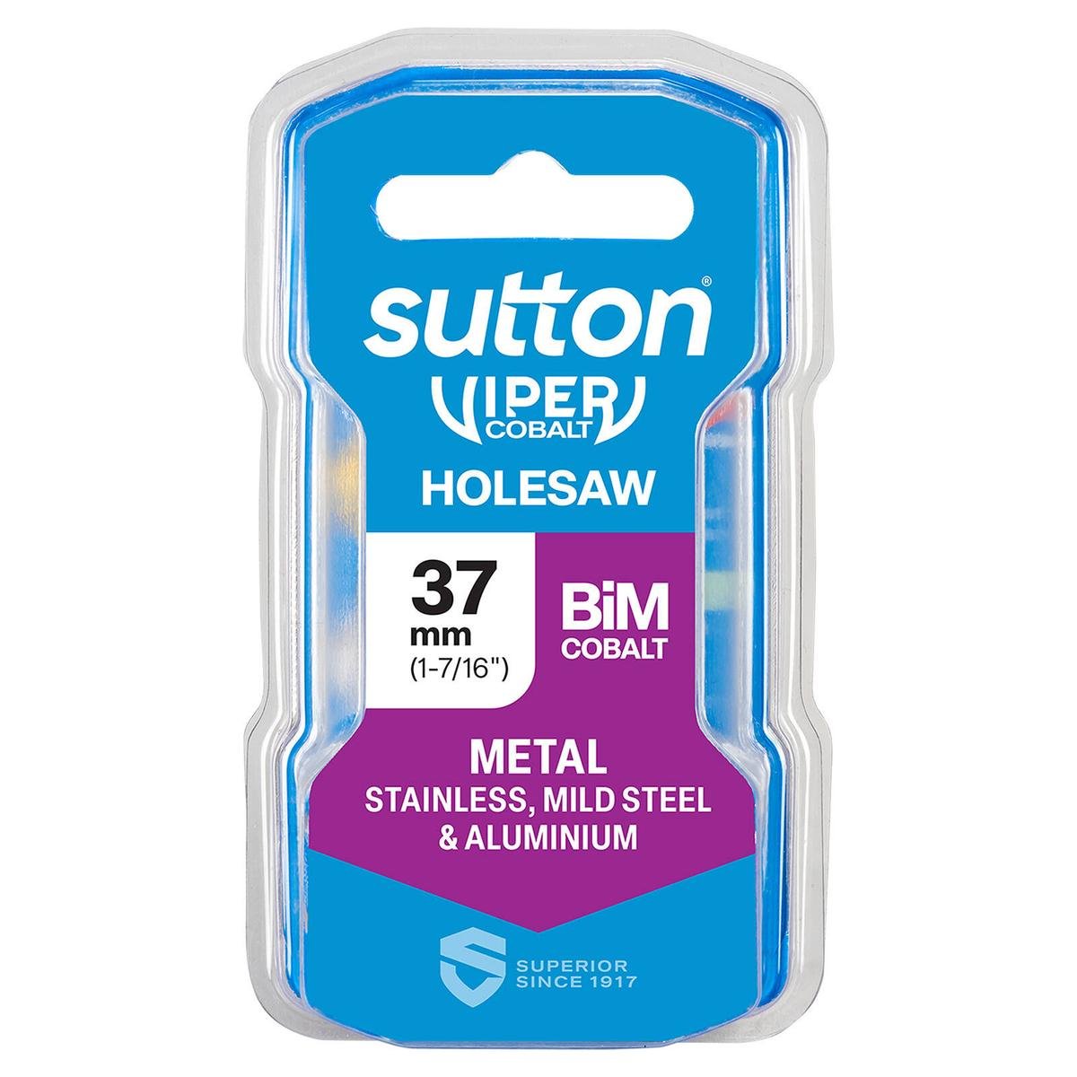 Sutton Tools 37mm Viper Cobalt Bi-Metal Holesaw, 32mm Drilling Depth