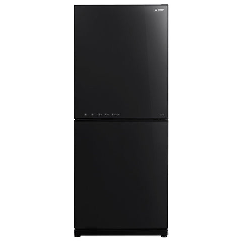 Mitsubishi Electric 421L Bottom Mount Fridge - Black Glass, Ice Maker, Select Zone - MR-HGS421EX-GBK-A