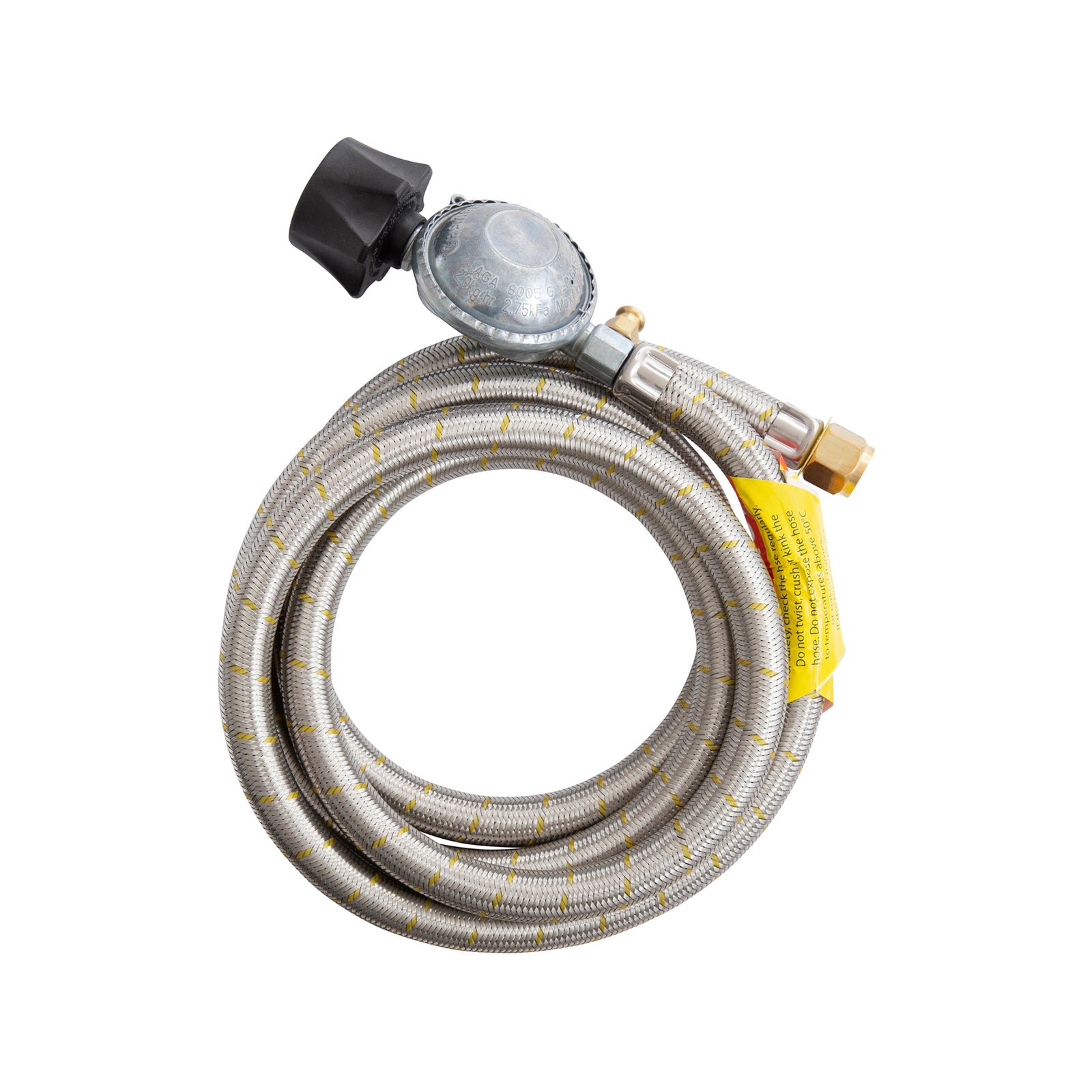 Gasmate Regulator & Braided Hose 2000mm LCC27 to 5/8" UNF (3/8" SAE)