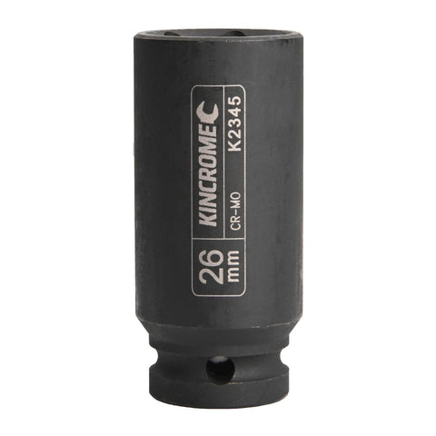 Kincrome 26mm Deep Impact Socket - 1/2" Drive - Chrome Molybdenum Steel - Black - SuperSaverAU - view 1