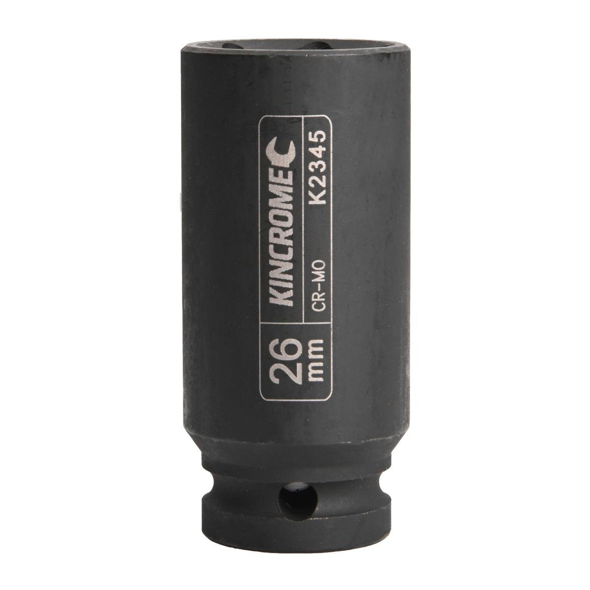Kincrome 26mm 1/2" Drive Chrome Molybdenum Deep Impact Socket Black