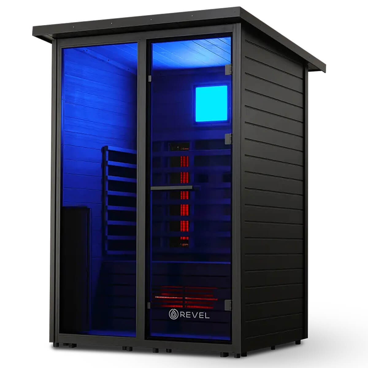 Revel Eclipse 2 Person Full Spectrum Infrared Cabin - Black WPC Exterior, Low EMF Heaters - R-FS-CABIN-2P