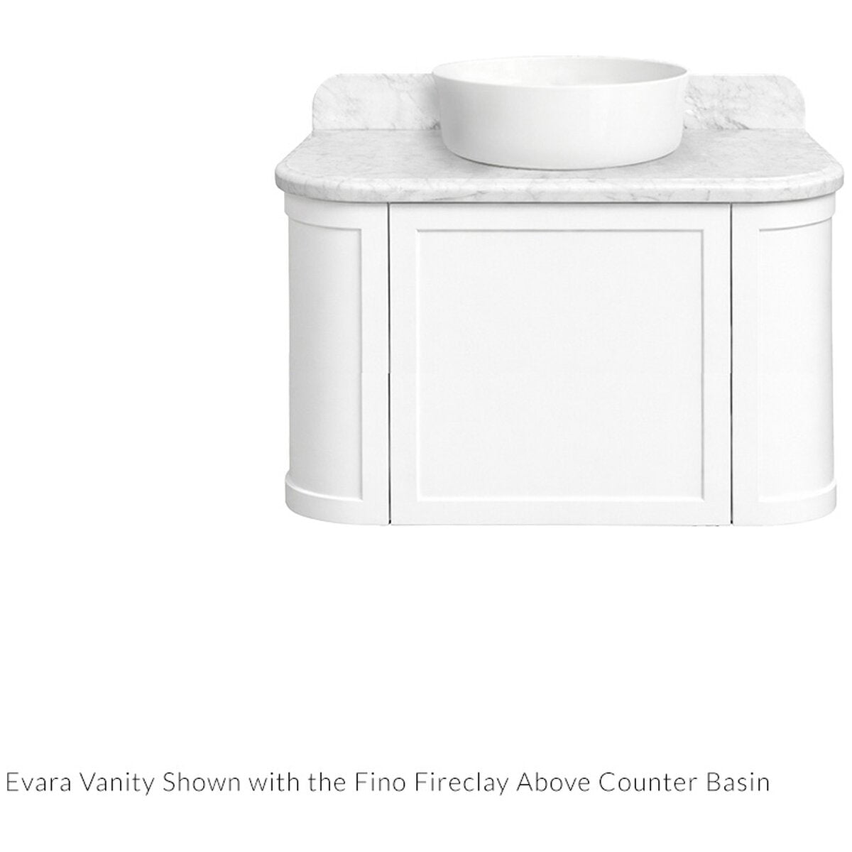 Turner Hastings Evara 75cm Wall Hung Vanity - Marble Top, White, 1 Taphole - EV753-WH-1TH