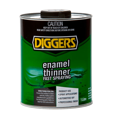 Diggers Enamel Thinner 1L Clear Low VOC for Industrial & Automotive Enamels