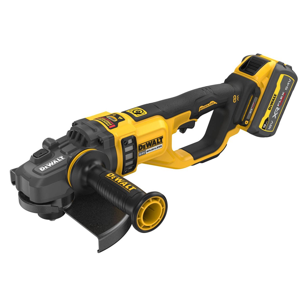DeWALT 54V 230mm (9") XR Cordless Brushless Angle Grinder 9.0Ah Kit DCG460X2-XE