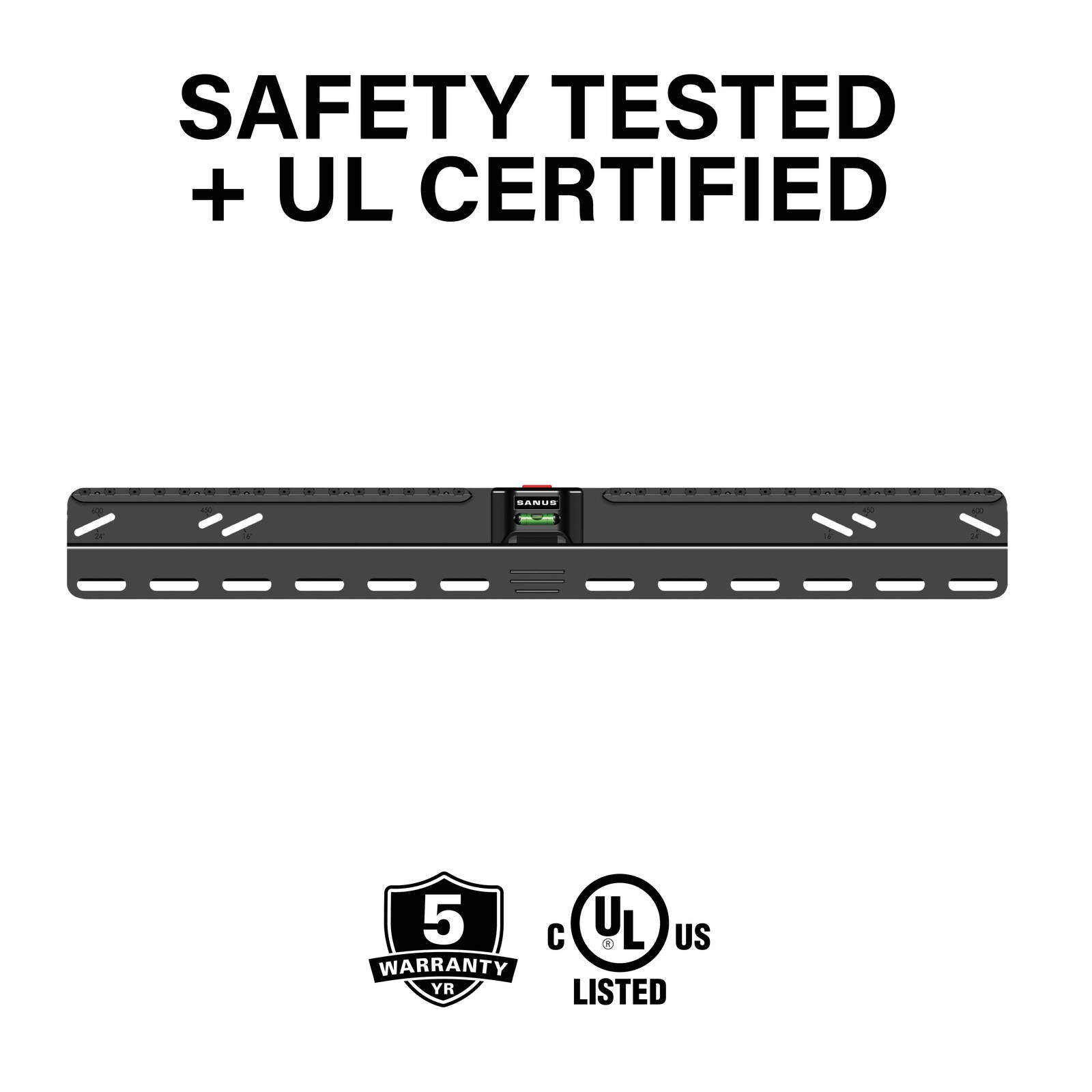 Sanus 42-90" Fixed TV Wall Mount, Low Profile, Fits Most Flat Panel TVs, Hardware Included