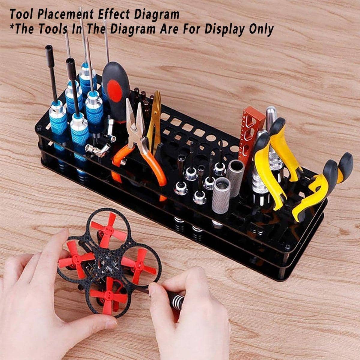 63-Hole Acrylic Screwdriver Rack, Desk Tool Stand and Workbench Organiser - view 5