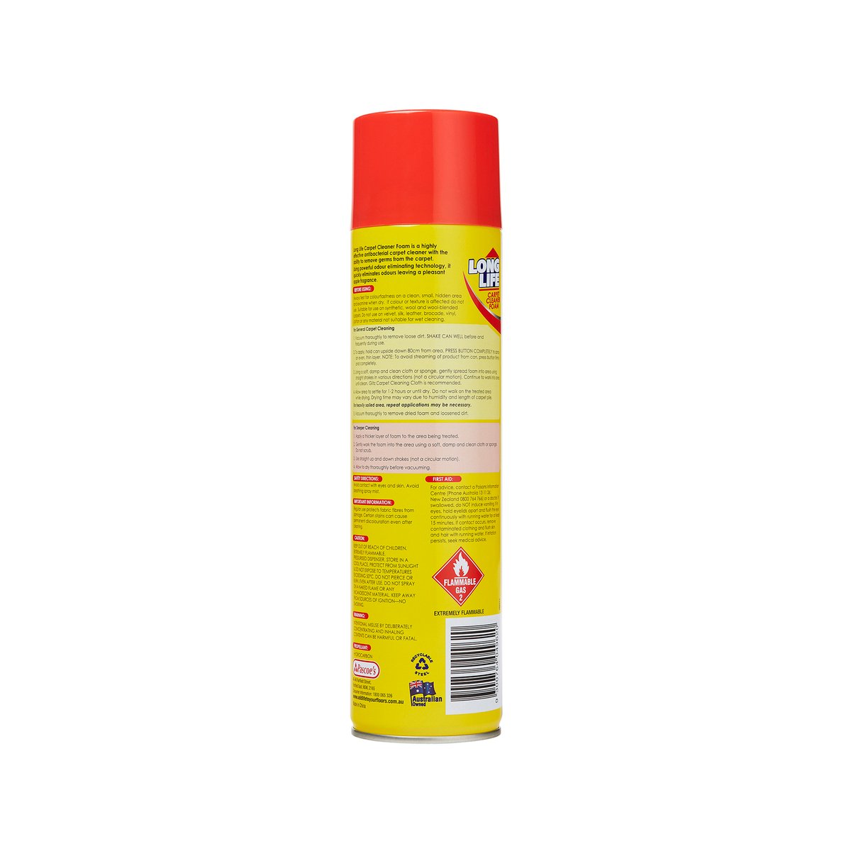 Long Life Antibacterial Carpet Cleaner Foam, No-Rinse, 500g