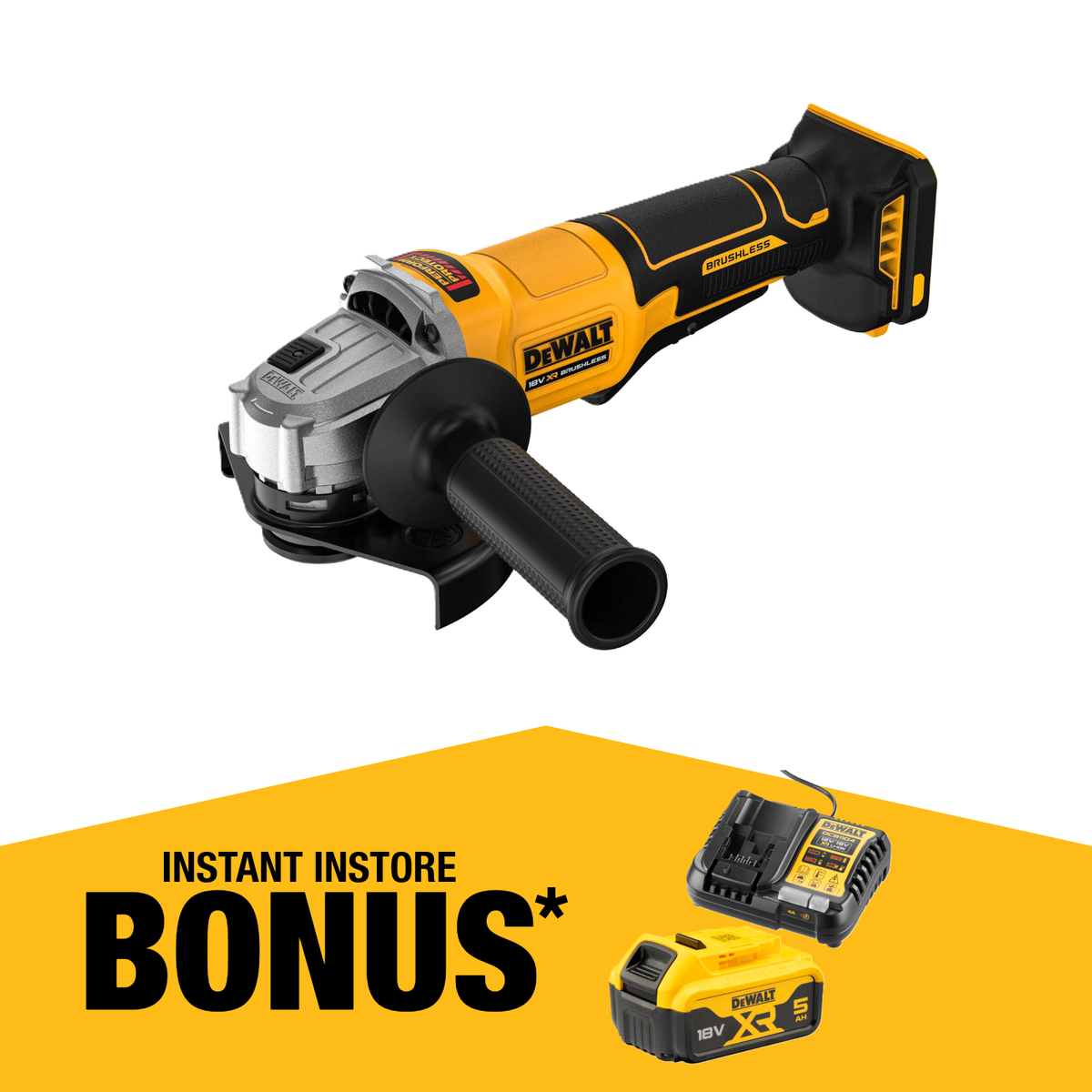 Dewalt 18V Angle Grinder - 125mm - Brushless Motor - Paddle Switch - SuperSaverAU - view 1
