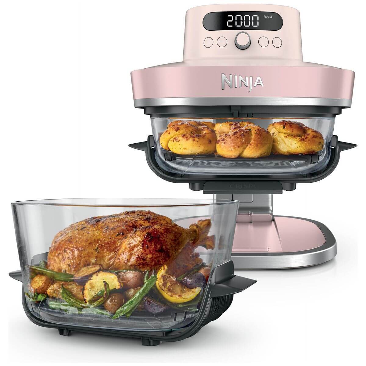Ninja Crispi Pro 6-in-1 Glass Air Fryer 5.7L - 2050W, Pink Finish - AS101PKANZ