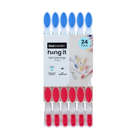 Boxsweden Soft Grip Clothes Pegs 24 Pack