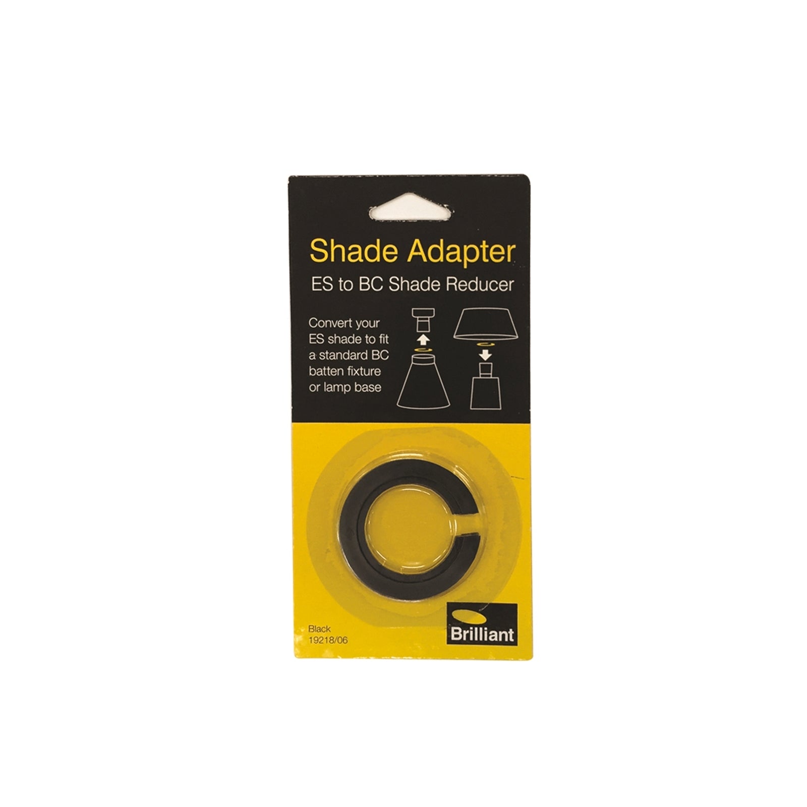 Brilliant Lighting Black ES to BC Shade Adapter Polycarbonate Indoor Outdoor