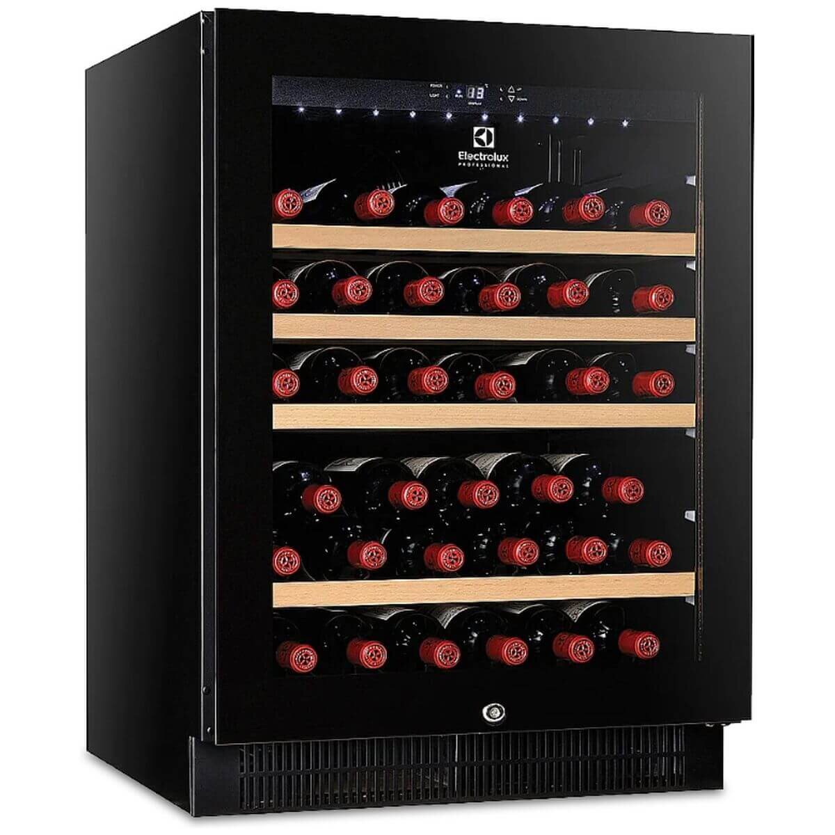 Electrolux Professional 50 Bottle Single Zone Wine Fridge - Black - Triple Glazed Door - WC50BK1Z