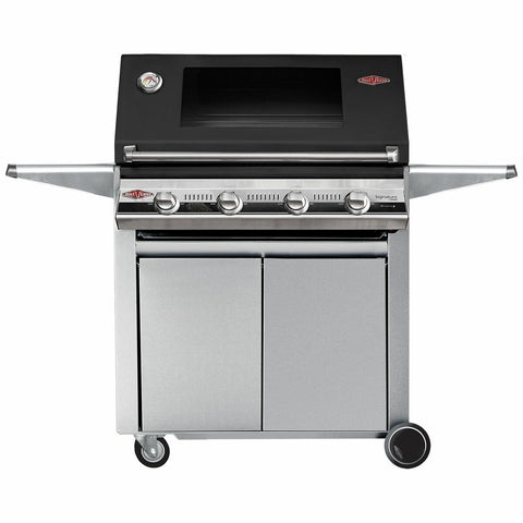 Beefeater Signature 3000E 4 Burner Mobile LPG BBQ - Black, Quartz Start, Hood Thermometer - BS19242